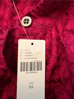 Anthropologie Susanna Burnout Velvet Blouse Women XL‎ Plum New Buttondown Top thumbnail 10