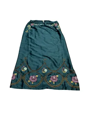 ✨🌲 Free‎ People Autumn Bloom Midi Skirt Set XS Embroidered Forest Green 🌲✨ thumbnail 3