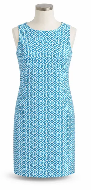 Jude Connally Blue White Geometric Shift‎ Dress Size Small thumbnail 1