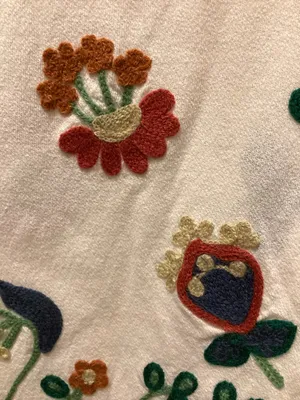Coldwater Creek Cream Embroidered Floral Tunic thumbnail 3