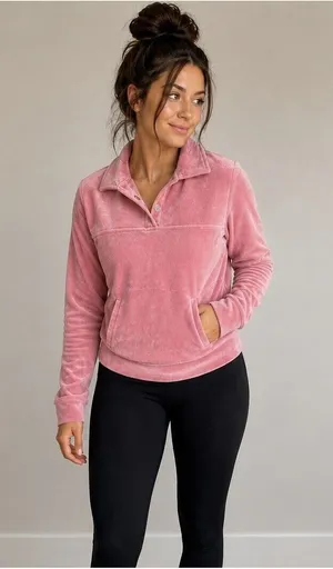 Vintage Y2K Juicy Couture Velour Velvet Pullover Sweatshirt Pink XS Barbiecore thumbnail 1
