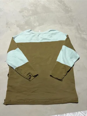 Free people jordan colorblock Two-Tone Olive & mint Pullover Sweater XS thumbnail 7