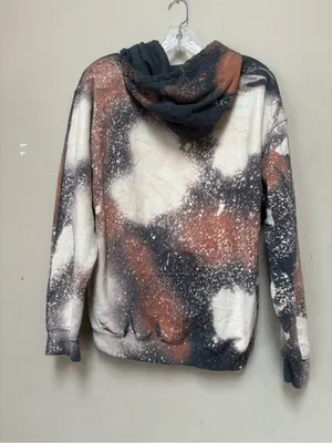 Fallcore Thankful Pumpkin Bleach Wash Hoodie M Rustic Autumn Gildan thumbnail 2