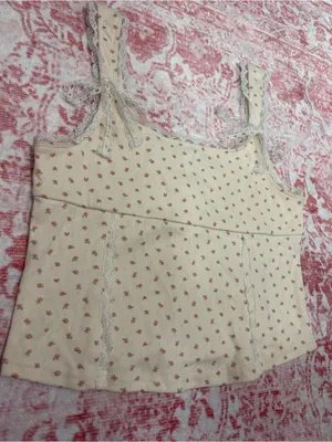 Floral Lace-Trim Tank Top thumbnail 3