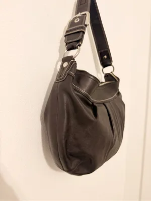 Coach Soho Black Leather Pleated Hobo Shoulder Bag Purse F13731 * thumbnail 4