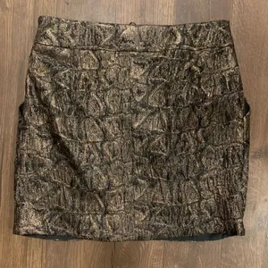 Karen Millen England bronze metallic 6 jacquard mini skirt thumbnail 4