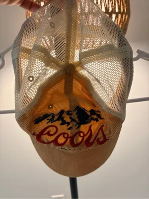 Coors Embroidered Trucker Cap in Mustard Yellow and Cream thumbnail 2