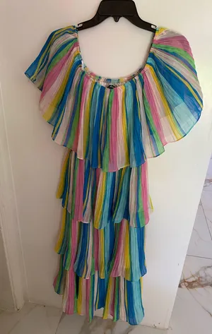 . Lulu's Multicolor Off-Shoulder Tiered Dress thumbnail 6