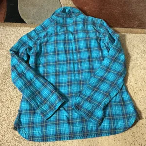 LL Bean Plaid Button Down Shirt Womens S Blue Gorpcore Hiking 501378 thumbnail 6