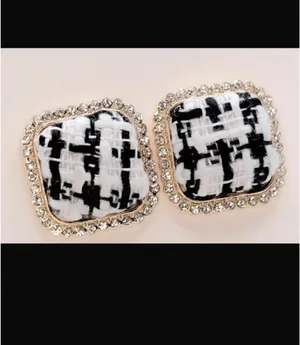 Anthropologie checkered vintage earrings thumbnail 3