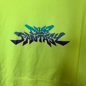 Club Fantasy Neon Yellow Starlight Heavy Cotton Hoodie Large Sweatshirt thumbnail 4
