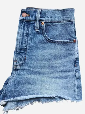 Madewell light wash denim shorts with frayed hem - size 28 thumbnail 8