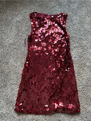 Wayf Burgundy Red Sequin Mini Dress thumbnail 2