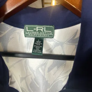 Lauren Ralph Lauren Full Zip Knit‎ Jacket Large Women Palm Print Country Club thumbnail 3