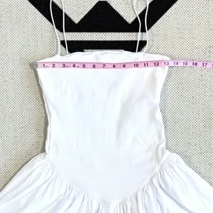 Zara Mixed Ribbed Poplin Balloon Mini Dress in White Medium thumbnail 9