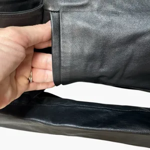 GAP Vintage Black Leather Blazer Jacket Coat Size M Matrix Minimalist Y2K 90s thumbnail 3