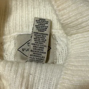 St Johns Bay Womens Mock Neck Fair Isle Cable Knit Sweater Cream Red Large thumbnail 6