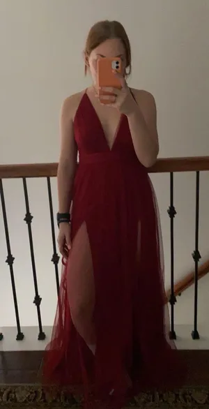 Windsor Red Silk Prom / Formal Dress thumbnail 2