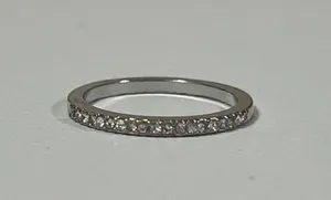 Silver Diamonds Diamond Band Ring Jewelry Size 8 💍 thumbnail 1