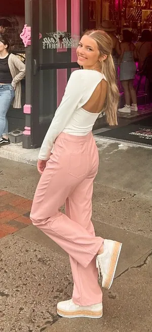 pink leather pants thumbnail 1