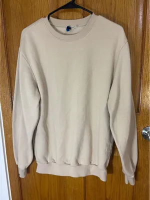 Divided Basic Men’s S Beige Fleece Crewneck Sweatshirt Pullover Long Sleeve thumbnail 1