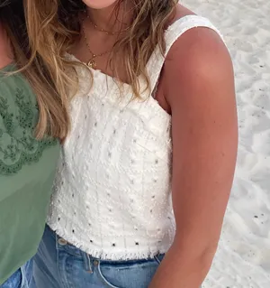 White Cropped Blouse thumbnail 1