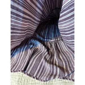 Coldwater Creek Purple Striped Tiered Midi Skirt Elastic Waist Boho Casual thumbnail 4