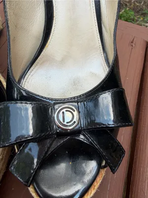 2010 Christian Dior Black Patent Bow Espadrille Wedges 8.5 $795 thumbnail 3