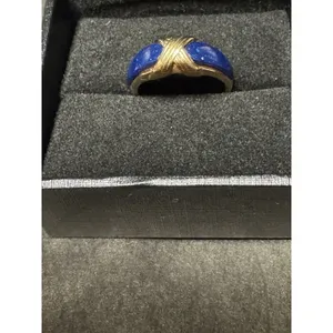 Vintage‎ Avon Lapis Blue Relfections Ring Size 8.75 Gold thumbnail 2