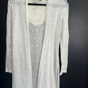 Loose Knitted Hooded Cream Women's Cardigan thumbnail 3