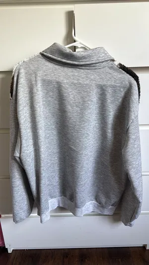 SheIn Cow print quarter zip sweatshirt thumbnail 2