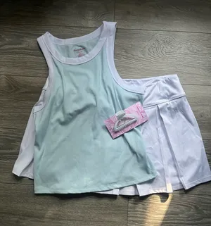 NEW 3 Piece Tommy Bahama Active Set Blue Green White Tank Tennis Skort Preppy XL thumbnail 1