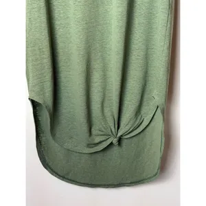 Aerie Tank Dress Women XXS Olive Green Linen Blend Midi High Low Athleisure thumbnail 6
