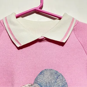 Vintage Fruit of the loom sweatshirt collared pink with dog and cat : Box R: thumbnail 5