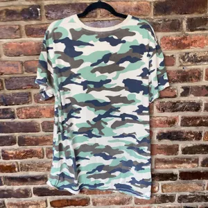 Divided H&M Green Beige Camo Camouflage Short Sleeve T-Shirt Dress Size 10 thumbnail 7