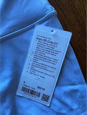 Lululemon Align High Rise 21” Double Lined, Pastel Blue Size 6 NWT thumbnail 4
