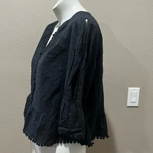 Madewell black short sleeve blouse thumbnail 3