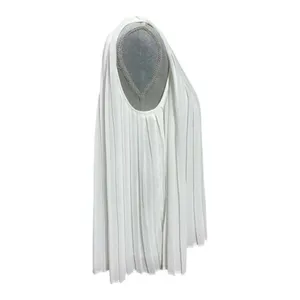 Zara White Pleated Sleeveless Blouse Size M Flowing Chiffon Top thumbnail 5