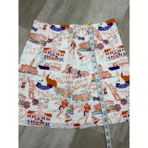 PittyPat’s Clothing Co. Langley Skirt Orange and Purple Clemson Toile Size 4 thumbnail 4