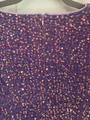 SHEIN Short Sleeve Purple Sequined Mini Dress thumbnail 10