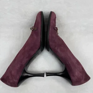 Coach Aubry P554 Burgundy Suede Horsebit Loafer Pumps Made in Italy Womens 6.5 B thumbnail 9
