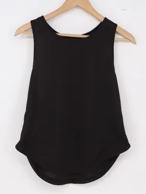 Unbranded Tank Top Womens S Racerback Black Curved Hem Excellent thumbnail 1