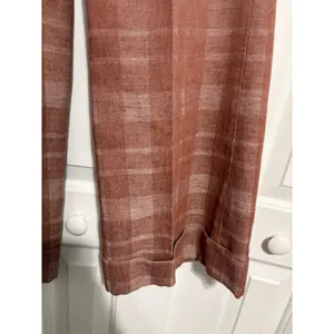 Plaid Wide Leg Trousers Dark Academia Terracotta‎ Cuffed High Rise thumbnail 4