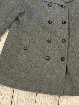 Bromleigh The Classic Peacoat Dark Gray 100% Pure Wool Double Breasted Jacket S thumbnail 6