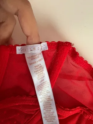 Savage X Fenty Red Lace-Up Mesh Bustier thumbnail 5