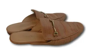 Jenn Ardor Caramel Reptile Embossed Backless Slip-On Mule Flat Loafers Size: 9 thumbnail 2