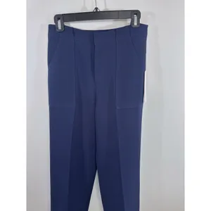 AQUA Womens Navy Blue High Waisted Patch Pocket Straight Leg Trousers Small‎ NEW thumbnail 2