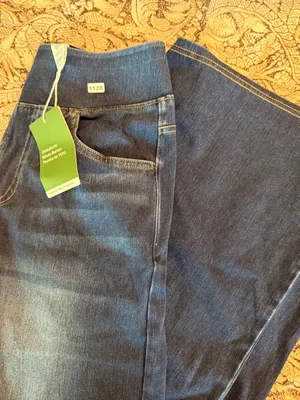 Halara Small wide-Leg Denim Pants With Stretch Small Blue thumbnail 2