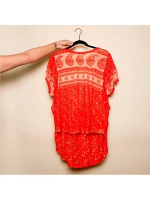 Free People paisley print red top thumbnail 5