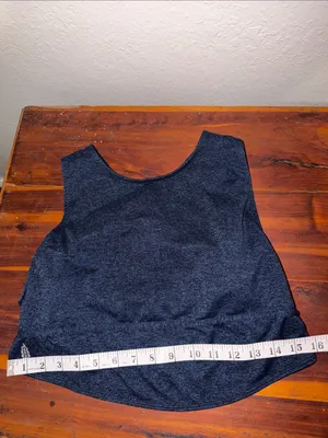 Free People FP Movement Heathered Blue Cross Back High Neck Cropped Tank thumbnail 3